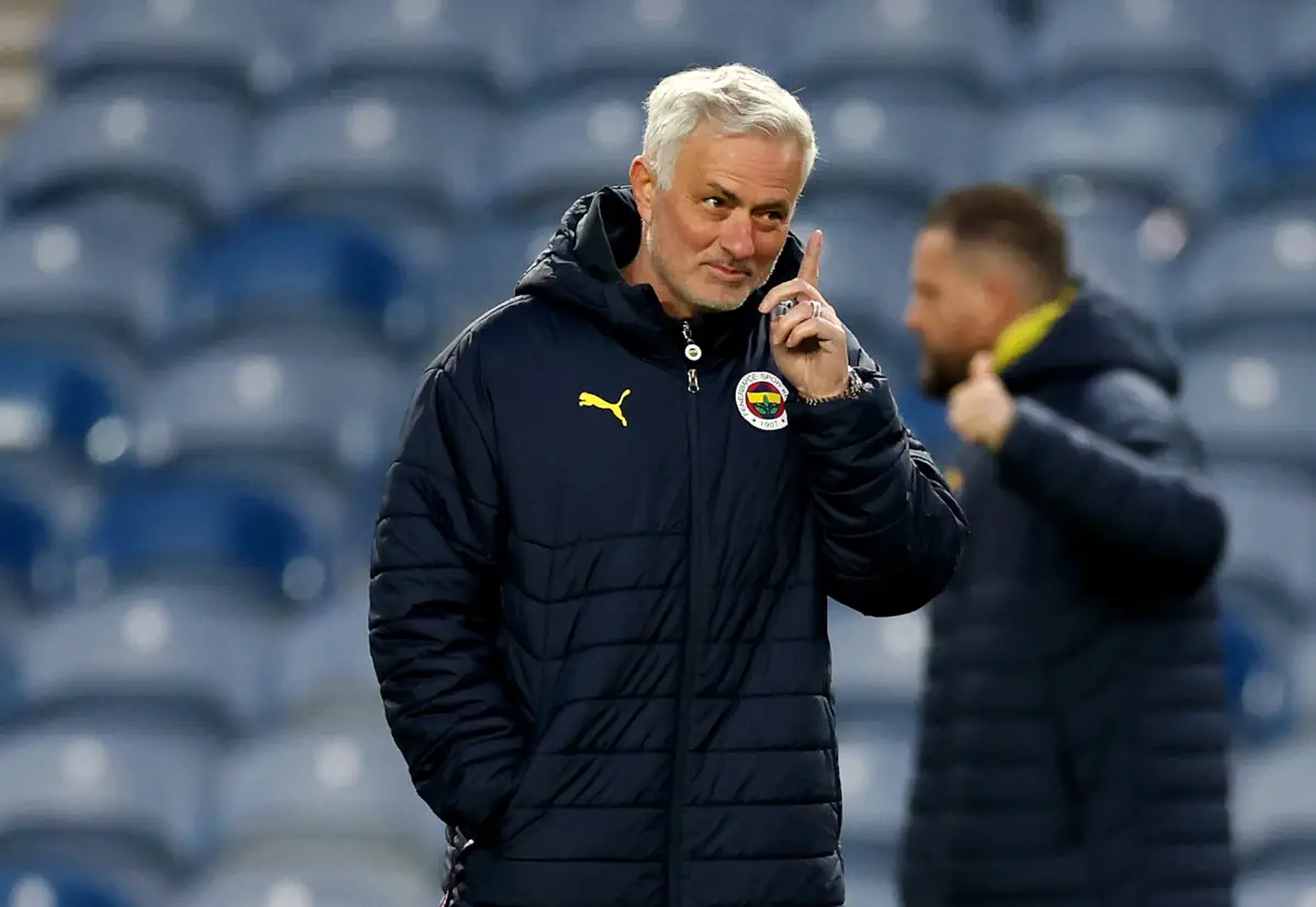Fenerbahce boss Jose Mourinho smiles in training