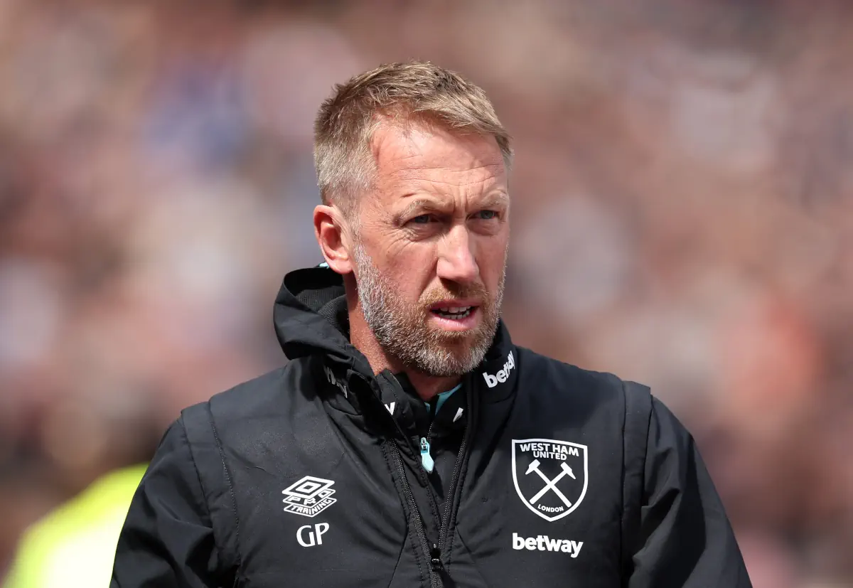 West Ham manager Graham Potter looks on during a game